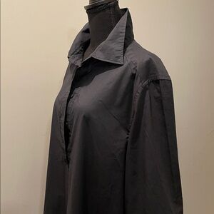H&M Maxi Shirt Dress Size M Anthracite Gray Effortless Chic Modern Minimalism